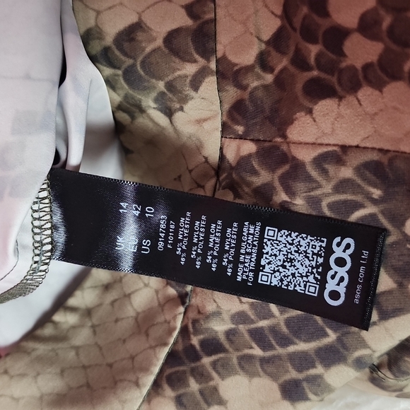 NEW!  Asos Snakeskin Python Print Nylon Cargo Pocket Slim Combat Pants - Picture 10 of 10